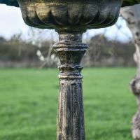 Close Up Of Brushed Gold "Floridus" Bird Bath Pillar