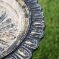 Close Up Of Brushed Gold "Floridus" Bird Bath Rim