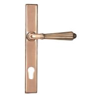 The Fluted Slimline Exterior Door Handle in a Polished Bronze Finish Shown From the Front The Fluted Slimline Exterior Door Handle in a Polished Bronze Finish Shown From the Front