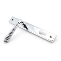 The Fluted Slimline Exterior Door Handle in a Polished Chrome Finish Shown at an Angle The Fluted Slimline Exterior Door Handle in a Polished Chrome Finish Shown at an Angle
