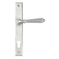 The Fluted Slimline Exterior Door Handle in a Polished Chrome Finish Shown from the Front The Fluted Slimline Exterior Door Handle in a Polished Chrome Finish Shown from the Front