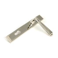 The Fluted Slimline Exterior Door Handle in a Polished Nickel Finish Shown at an Angle The Fluted Slimline Exterior Door Handle in a Polished Nickel Finish Shown at an Angle