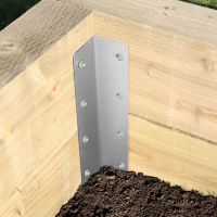 The Galvanised Railway Sleeper Corner Spikes - Double used as a Right Angle Support for a Raised Bed Planter 