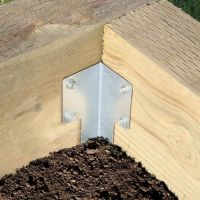 The Galvanised Railway Sleeper Corner Spikes - Single Securing the Frame of a Raised Planter 