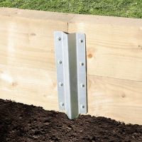 The Galvanised Railway Sleeper Straight Inline Spikes - Double on a White Background a Wooden Railway Sleeper Garden Planter