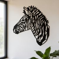 The Geometric Zebra Head Wall Art on a Magnolia Coloured Wall in a Contemporary Home - Digital Illustration The Geometric Zebra Head Wall Art on a Magnolia Coloured Wall in a Contemporary Home - Digital Illustration