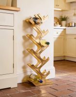 The Gold "Art Deco" 11 Bottle Wine Rack Positioned in a Sunny Cream Country Kitchen - Digital Illustration The Gold "Art Deco" 11 Bottle Wine Rack Positioned in a Sunny Cream Country Kitchen - Digital Illustration
