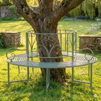 The Green "Averley" Circular Wrap-Around Garden Tree Bench at the Base of a Tree in a Walled Garden - Digital Illustration The Green "Averley" Circular Wrap-Around Garden Tree Bench at the Base of a Tree in a Walled Garden - Digital Illustration