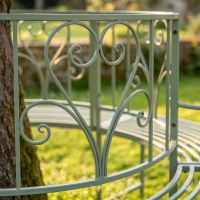 The Green "Averley" Circular Wrap-Around Garden Tree Bench Showing a Close up of the Heart Shaped Backrest - Digital Illustration The Green "Averley" Circular Wrap-Around Garden Tree Bench Showing a Close up of the Heart Shaped Backrest - Digital Illustration