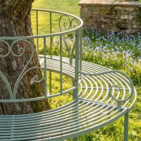 The Green "Averley" Circular Wrap-Around Garden Tree Bench Showing the Right Side of the Bench - Digital Illustration The Green "Averley" Circular Wrap-Around Garden Tree Bench Showing the Right Side of the Bench - Digital Illustration