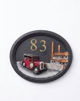 The Hand Painted Tin Lizzy Vintage Car House Sign on a White Background The Hand Painted Tin Lizzy Vintage Car House Sign on a White Background