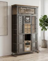 The Industrial Metal Apothecary Style Cabinet Positioned in a Large Contemporary Entrance Hallway - Digital Illustration The Industrial Metal Apothecary Style Cabinet Positioned in a Large Contemporary Entrance Hallway - Digital Illustration