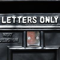"Letters Only" Embossed on the Front of the Post Box