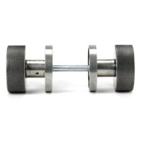 The Knurled Mortice/Rim Knob Set on a Beehive Rose in Pewter Shown Screwed Together from the Side The Knurled Mortice/Rim Knob Set on a Beehive Rose in Pewter Shown Screwed Together from the Side