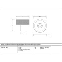 The Knurled Mortice/Rim Knob Set on a Plain Rose in Black Technical Drawings and Dimensions The Knurled Mortice/Rim Knob Set on a Plain Rose in Black Technical Drawings and Dimensions