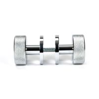 The Knurled Mortice/Rim Knob Set on a Plain Rose in Polished Chrome Shown Screwed Together from the Side The Knurled Mortice/Rim Knob Set on a Plain Rose in Polished Chrome Shown Screwed Together from the Side