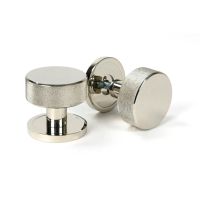 The Knurled Mortice/Rim Knob Set on a Plain Rose in Polished Nickel Shown Upright and on its Side The Knurled Mortice/Rim Knob Set on a Plain Rose in Polished Nickel Shown Upright and on its Side