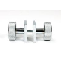 The Knurled Mortice/Rim Knob Set on a Square Rose in Polished Chrome Shown Screwed Together from the Side The Knurled Mortice/Rim Knob Set on a Square Rose in Polished Chrome Shown Screwed Together from the Side