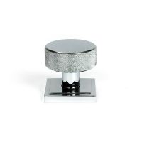 The Knurled Mortice/Rim Knob Set on a Square Rose in Polished Chrome Shown Upright The Knurled Mortice/Rim Knob Set on a Square Rose in Polished Chrome Shown Upright