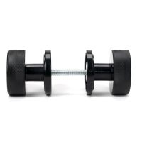The Knurled Mortice/Rim Knob Set on an Art Deco Rose in Black Shown Screwed Together from the Side The Knurled Mortice/Rim Knob Set on an Art Deco Rose in Black Shown Screwed Together from the Side
