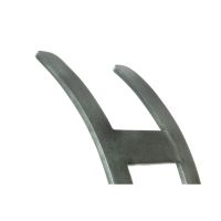 The Large Curved Fireside Log Holder in Pewter Showing a Close up of the Curved Edge