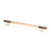 The Large Half Knurled Cabinet Pull Handle in Polished Bronze Shown Upright on a White Background The Large Half Knurled Cabinet Pull Handle in Polished Bronze Shown Upright on a White Background