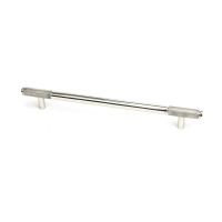 The Large Half Knurled Cabinet Pull Handle in Polished Stainless Steel Shown Upright on a White Background The Large Half Knurled Cabinet Pull Handle in Polished Stainless Steel Shown Upright on a White Background