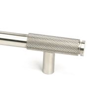 The Large Half Knurled Cabinet Pull Handle in Satin Stainless Steel Looking Close up of the End of the Knurled Handle The Large Half Knurled Cabinet Pull Handle in Satin Stainless Steel Looking Close up of the End of the Knurled Handle