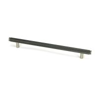 The Large Knurled Cabinet Pull Handle in Pewter Shown Upright on a White Background