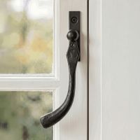 The Left Handed 16mm Beeswax Peardrop Espagnolette Window Handle on a Traditional White Wooden Window Frame - Digital Illustration The Left Handed 16mm Beeswax Peardrop Espagnolette Window Handle on a Traditional White Wooden Window Frame - Digital Illustration