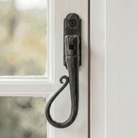 The Left Handed 20mm Beeswax Shepherd"s Crook Espagnolette Window Handle Fitted on a Traditional White Hand Painted Window Frame - Digital Illustration The Left Handed 20mm Beeswax Shepherd"s Crook Espagnolette Window Handle Fitted on a Traditional White Hand Painted Window Frame - Digital Illustration