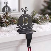 The Letter B Stocking Holder on a White Snow Covered Mantelpiece - Digital Illustration