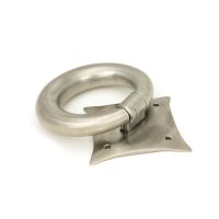 The Lorien Ring Door Knocker in Satin Stainless Steel Showing the Hinge Mechanism