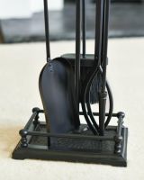 Close Up Of "The Ludos" Checkered White & Black Companion Set Tools Close Up Of "The Ludos" Checkered White & Black Companion Set Tools