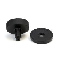 The Matt Black Knurled Centre Door Knob on a Plain Rose Displayed in Separate Sections The Matt Black Knurled Centre Door Knob on a Plain Rose Displayed in Separate Sections
