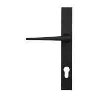 The Matt Black Slimline Espag Lever Door Handle (92mm Centres) Shown from the Back