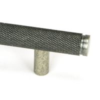 The Medium Knurled Cabinet Pull Handle in Pewter Looking Close up of the End of the Knurled Handle The Medium Knurled Cabinet Pull Handle in Pewter Looking Close up of the End of the Knurled Handle