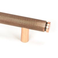 The Medium Knurled Cabinet Pull Handle in Polished Bronze Looking Close up of the End of the Knurled Handle