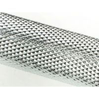 The Medium Knurled Cabinet Pull Handle in Polished Chrome Looking Close up of the Knurled Grip on the Central Bar