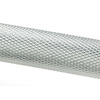 The Medium Knurled Cabinet Pull Handle in Satin Chrome Looking Close Up at the Centre of the Handle