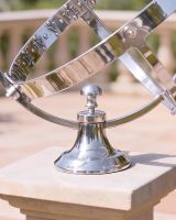 The Medium Size Profatious Bright Chrom Armillary on a Stone Garden Wall Close up View of the Base - Digital Illustration 