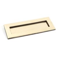 The Modern 10 Inch Front Door Letter Plate - Contemporary Minimalist Flap in an Aged Brass Finish