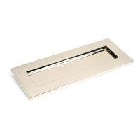The Modern 10 Inch Front Door Letter Plate - Contemporary Minimalist Flap in a Polished Nickel Finish