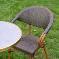 The Monaco Parisian Bistro Set in Black and Grey Looking at the Backrest of one of the Chairs