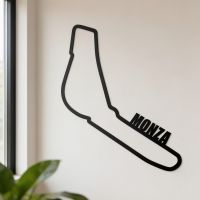 The Monza Race Track Black Steel Wall Art in a Cream Coloured Modern Living Room - Digital Illustration The Monza Race Track Black Steel Wall Art in a Cream Coloured Modern Living Room - Digital Illustration
