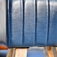 Ribbed Design on the Blue Leather on the Stool