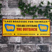 "The Outback" Cast Iron Wall Sign in Use Outdoors "The Outback" Cast Iron Wall Sign in Use Outdoors
