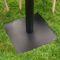 The Parisienne Bistro 2 Seater Outdoor Dining Set in Black and White Showing a Close up of the Base of the Table