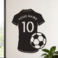 The Personalised Football Shirt & Football Wall Art with Customisable Name on it Mounted on a White Wall - Digital Illustration The Personalised Football Shirt & Football Wall Art with Customisable Name on it Mounted on a White Wall - Digital Illustration