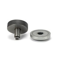 The Pewter Knurled Centre Door Knob on a Plain Rose Displayed in Separate Sections 